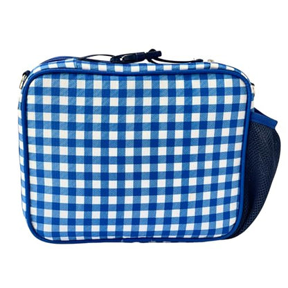 Yumbox Kids Insulated Lunch Bag, Fits Lunch Box & Bottle, Vichy Blue | Holds Lunch Box & Water Bottle | 3 Ways to Carry | Insulated EVA Lining | Wipe-Clean Fabric | Lightweight Design - color: Vichy Blue