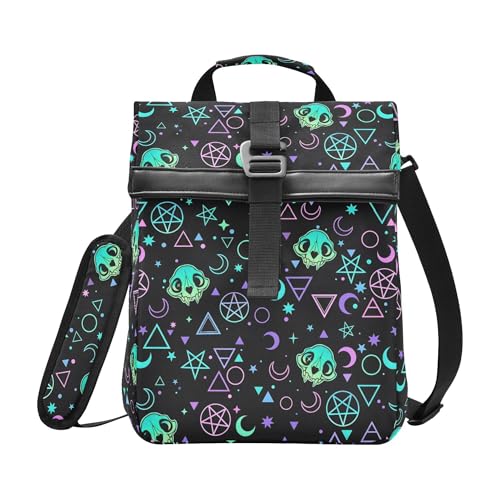MNSRUU Insulated Lunch Bags Women Men, Magic Skulls Portable Reusable Thermal Meal Tote Cooler Bag Organizer, Adjustable Shoulder Strap, Handle - color: Skulls 192