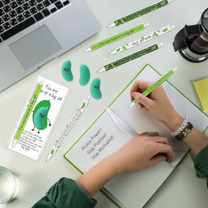 AmazingSpark 30 Sets Back to School Pencils Inspirational Pickle Pencil Gifts Bulk 6 Styles 0.7 mm Mechanical Pencils with Erasers Positive Cards for for School Student Teacher Nurse Staff - style: Pickle
