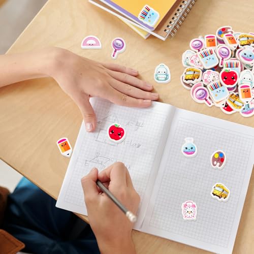 Ceiba Tree Cute School Erasers Bulk 60Pcs Mini Back to School Bus Schoolbag Alarm Pens Eraser for Student Classroom Prizes Stationery Homework Rewards Supplies Party Favors