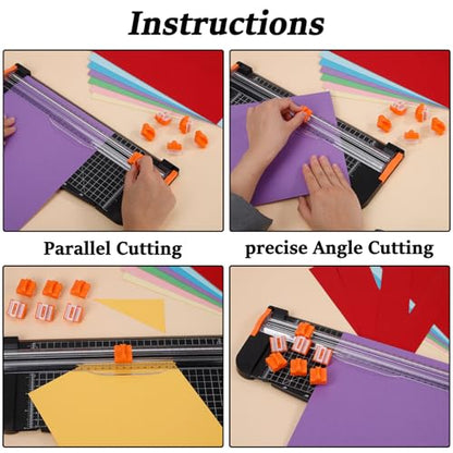 6 Pieces Paper Cutter Replacement Blade Paper Trimmer Replacement Blade Refill with Automatic Security Safeguard- A4 Paper Cutter Blade Refill - color: Paper Trimmer Blade Orange