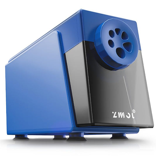 ZMOL Heavy Duty Electric Pencil Sharpener, 6-Hole Classroom Pencil Sharpener for 6-12mm No.2 & Colored Pencils, Auto Stop, 3 Sharpness Settings, Replaceable Cutter, AC Powered, Blue - color: Blue