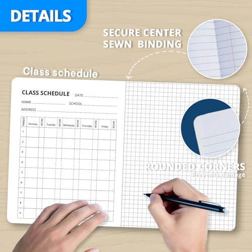 ONAVIA Graph Composition Notebook 4 Pack, 4x4 Grid, 200 Pages, Black | 100 ct, 9.75 x 7.5 in, Grid Paper Notebook, Squared Notebook, Graph Notebook, Math, Science, Engineering - size: 4 Pack