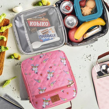 Genteen Kids Lunch Box Insulated Soft Mini Cooler with Bottle Holder, Lightweight Reusable Easy-Clean Lunch bag for Girls, Boys Back to School-Unicon - color: Unicon