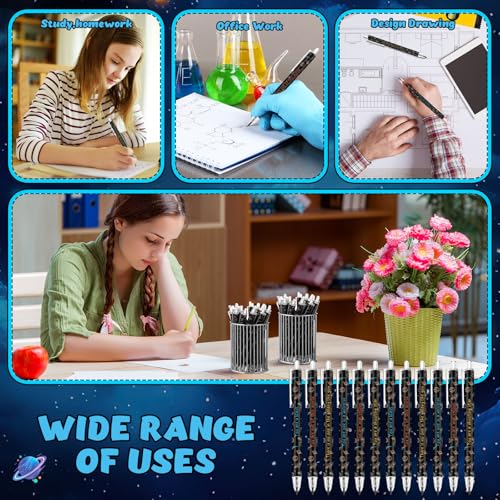 Sinload 60 Pcs Mechanical Pencil Bulk, 0.7 mm Cute Motivational Mechanical Pencil for Writing, Sketching, Drawing, Gifts from Teacher Reward Office Supplies Bee Party(Space) - style: Space