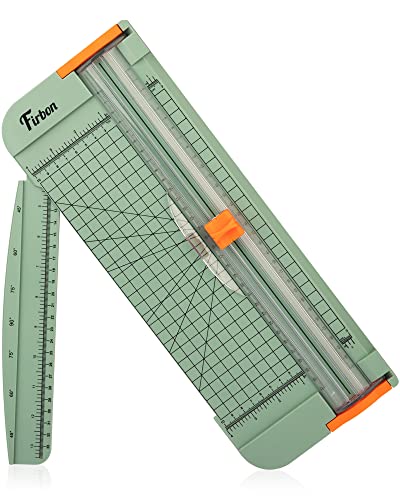 Firbon A4 Paper Cutter 12 Inch Titanium Straight Paper Trimmer with Side Ruler for Scrapbooking Craft, Paper, Coupon, Label, Cardstock (Morandi) - color: Morandi