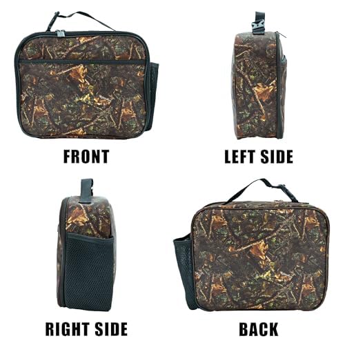 Camo Lunch Bag Insulated Reusable Lunch Box Kids Girls Boys Cooler Thermal Tote Bag For Men Women School Work Picnic - color: Camo