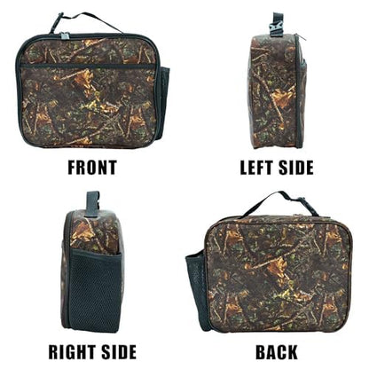Camo Lunch Bag Insulated Reusable Lunch Box Kids Girls Boys Cooler Thermal Tote Bag For Men Women School Work Picnic - color: Camo