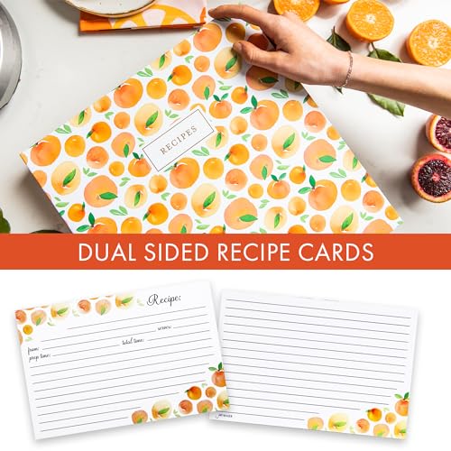 Jot & Mark 8.5"" x 9.5"" 3 Ring Recipe Binder with 50 Matching 4x6 inch | 50 Recipe Cards + 25 Sleeve Protectors + 5 Full-Page Sleeves + 6 Tabs | 8.5x9.5 | Peach Dream - color: Peach Dream, size: 8.5" x 9.5"
