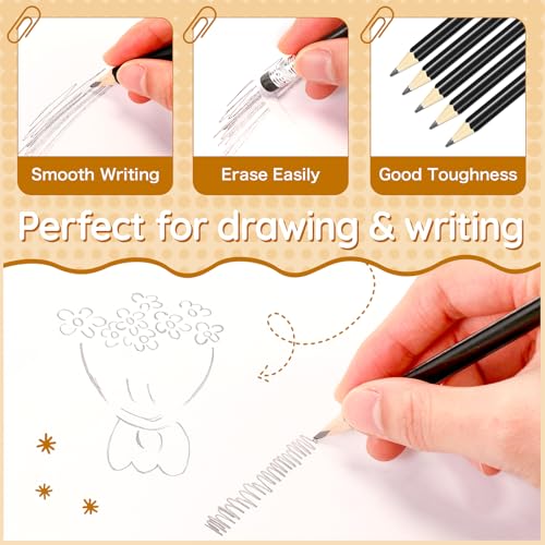 Geyoga 30 Packs of 300 Count #2 Pre Sharpened Pencils Bulk Woodcased for Classroom #2 HB Triangle Shape Pencils with Top Erasers for Teacher Office Back to School Supply(Black) - color: Black