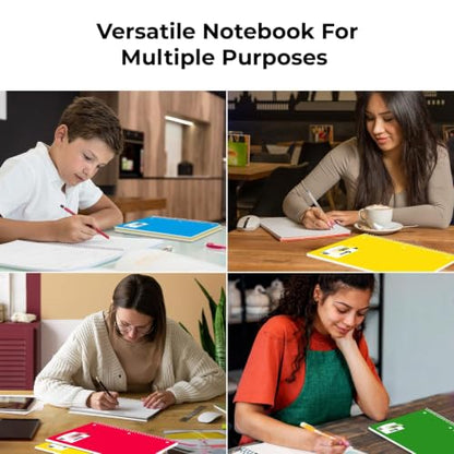 Rosmonde 100 Pack, 1 Subject Spiral Notebook College Ruled Bulk, 140 Pages (70 Sheets), Thick No-Bleed Paper, 8 x 10-1/2", 3 Hole Punched, College Ruled Notebook 1 Subject Bulk, Subject Notebook - size: 100 Pack, style: 1 Subject - Soft Cover