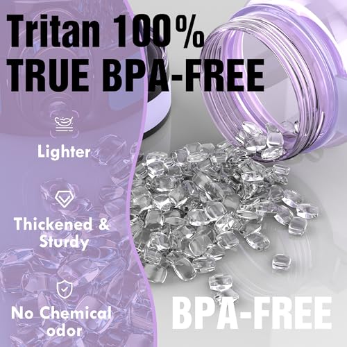 OLDLEY Water Bottle, 32oz Motivational Sports Water Bottle with Time Marker - Times to Drink - Tritan, BPA Free, Wide Mouth Leakproof,Amethyst - color: Amethyst