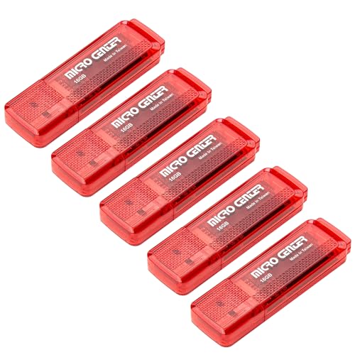 INLAND Micro Center Super Speed 5 Pack 16GB USB 3.0 Flash Drive Gum Size Memory Stick Thumb Drive Data Storage Jump Drive - color: Red - 16GB x 5