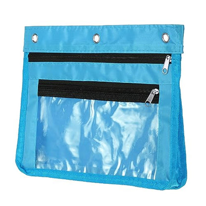 PATIKIL Expandable Pencil Pouch for 3 Rings Binder, 1 Pack Oxford Cloth Large Capacity Zipper Binder Pouch Pencil Case for Office Home, Blue - color: Blue