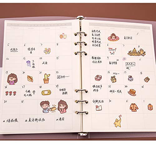 A6 Planner Refill,Month Tracker Spiral Notebook Refill,for 6 Holes Filofax/Personal Journal45sheets/90pages, 100Gsm Quality,Harphia (A6 3.74 x 6.77'',Monthly) - color: Monthly Plan, size: A6