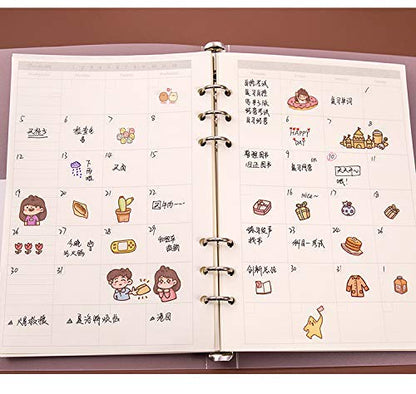 A6 Planner Refill,Month Tracker Spiral Notebook Refill,for 6 Holes Filofax/Personal Journal45sheets/90pages, 100Gsm Quality,Harphia (A6 3.74 x 6.77'',Monthly) - color: Monthly Plan, size: A6