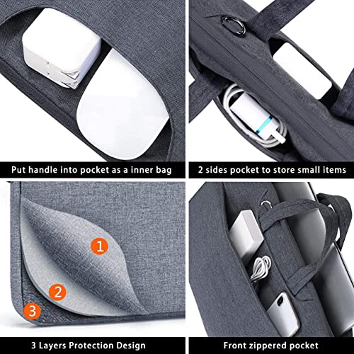 Voova Laptop Bag 15.6 Inch, Waterproof Computer Sleeve Carrying Case with Shoulder Straps & Handle Compatible with Macbook Air 15 M2/M3/M4, MacBook Pro 15/16, 15-16 Inch Hp Dell Lenovo Asus, Grey - color: Grey, size: 14-15.6In & 2019 New Macbook Pro 16 In