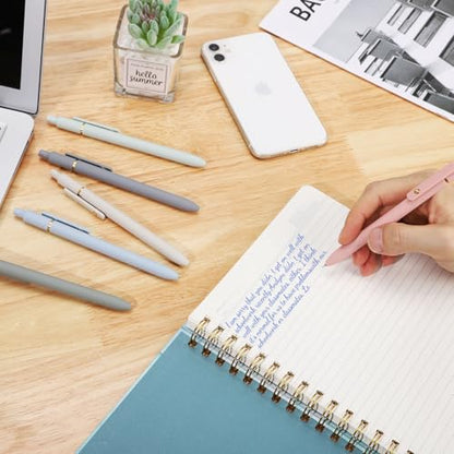 Ddaowanx Gel Pens, 0.5mm Fine Point Quick Dry Blue Ink Pens Retractable, Cute Colorful Barrel Smooth Writing Pen, Aesthetics Gifts for Women Men (6 Pcs-Blue Ink) - color: 6 Pcs-Blue Ink