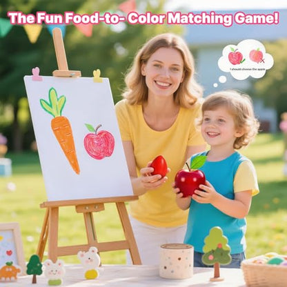16 Colors Egg Crayons for Toddlers 1-3, Jumbo Crayons Washable Baby crayon with Anti-Roll Flat Bottom & Fruit Patterns, Non-Toxic Art Supplies Gift - color: 16 Colors
