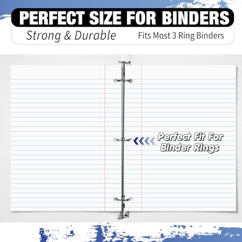 Fulmoon 12 Pcs 8" x 10-1/2" Wide Ruled Loose Leaf Paper 3 Hole Punched Notebook Paper 100 Sheets Per Pack, 56 Gsm, Filler Paper for Adults Students Binder College School - size: Wide Ruled