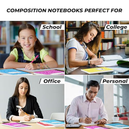 Rosmonde 5000 Pack (Pallet) Composition Notebooks Bulk, College Ruled, Jumbo Pallet of Composition Notebooks, 200 Pages (100 Sheets), 9-3/4 x 7-1/2, Bulk for School Districts, 4-7 Days Transit - size: 5000 Pack | District Pallet, style: Color Marble