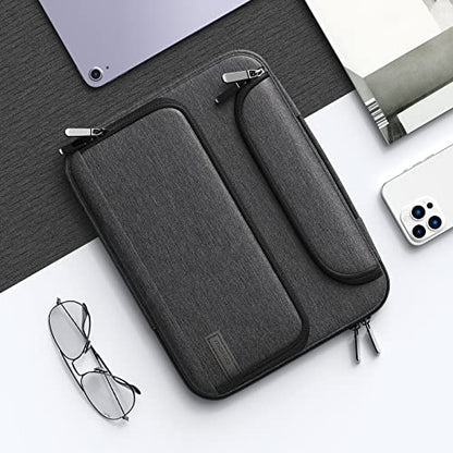 MoKo 9-11 Inch Tablet Sleeve Bag with Double Pockets - color: Black & Gray, style: 9-11 Inch