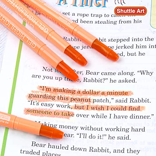 Shuttle Art 5 Pack Orange Gel Highlighters,Bible Highlighters,No Bleed Through, Bible Journaling Supplies,Great for Journaling, Highlighting and Studying - color: Orange