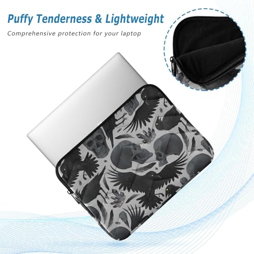 Gothic Crows Skulls Gothic Laptop Sleeve 13 inch Cute Laptop Bag 14 inch Waterproof Computer Bag for Women Laptop Accessories Computer Cover Bag for Tablet Men - color: Gothic Crows Skulls Gothic