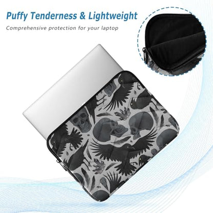 Gothic Crows Skulls Gothic Laptop Sleeve 13 inch Cute Laptop Bag 14 inch Waterproof Computer Bag for Women Laptop Accessories Computer Cover Bag for Tablet Men - color: Gothic Crows Skulls Gothic