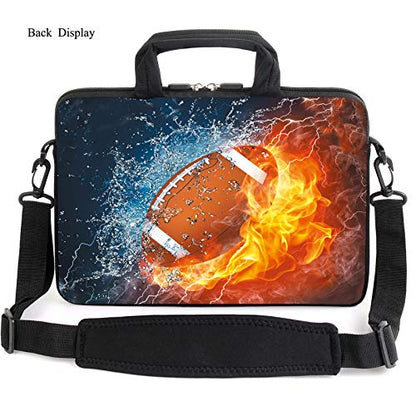 AMARY 13" 13.3" laptop sleeve chromebook case adjustable shoulder strap with handle accessory pocket (Football) - color: Football