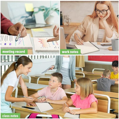 Fuutreo 6 Pack B5 Spiral Notebooks 10.5 x 7.45 Inch College Ruled Aesthetic Journal Kraft Hardcover 70 Sheets (140 Pages) Spiral Notebook for Office Students Work Journaling(Green Series,Forest) - color: Green Series