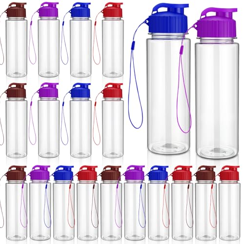 Mifoci 20 Pieces Water Bottle Bulk 17 oz Plastic Water Bottles Bulk Gym Sports Adults Reusable Large Bottles with Leak Proof Flip Top for Party Outdoor (Pastel Colors) - color: Pastel Colors