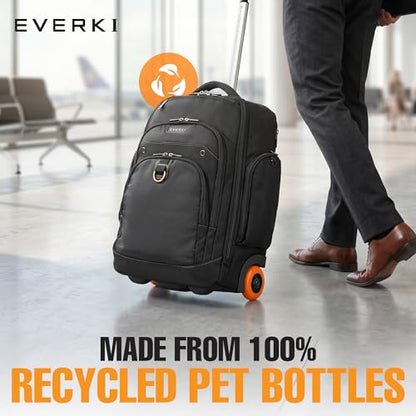 EVERKI Atlas Wheeled 2 Rolling Backpack, 30L 13 To 17.3-Inch Laptops Travel Backpack with Wheels for Professional, RFID-Blocking Pocket, Book Bag with Wheels, Business Travel. Quick-access Pockets - size: Atlas Wheeled V2 - 30L
