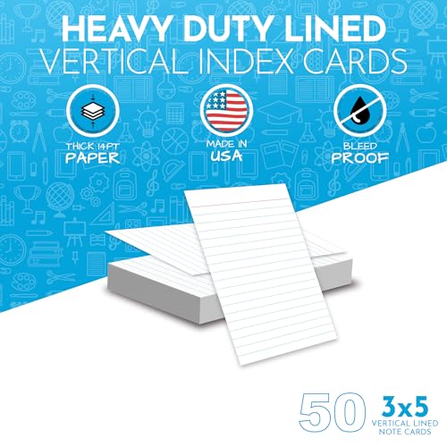 Home Advantage Vertically Ruled White Mini Index Cards, Note Cards (3x5)