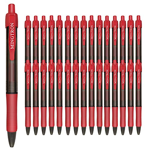30 Pack Red Fine Point Gel Pens, No Smear Ink, Retractable, 0.5MM, Red Ink - color: red