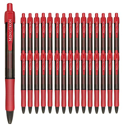 30 Pack Red Fine Point Gel Pens, No Smear Ink, Retractable, 0.5MM, Red Ink - color: red