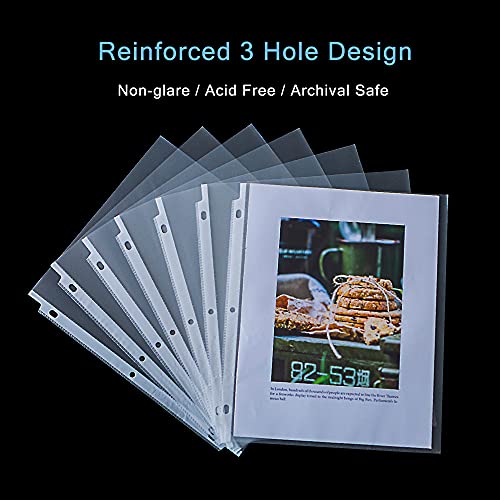 Seashell 200PCS Heavy Duty Non-Glare Sheet Protectors, Letter Size Page Protectors Reinforced 3-Hole, Plastic Sleeves for 3 Ring Binder, Top Loading for 8.5 x 11 Inch Sheets - size: heavyweight Box of 200