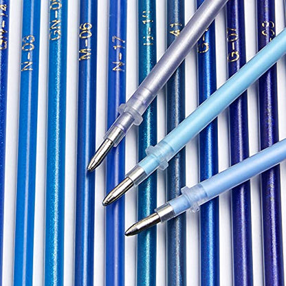 OfficeGoods Gel Pen Refills - 24 Individual Colors - Fits Most Gel Pens - Fast Drying Ink - Perfect for Artists, Adult & Kids Coloring Books, Mandalas, Nature - 2 Pack - Blues - color: Blue
