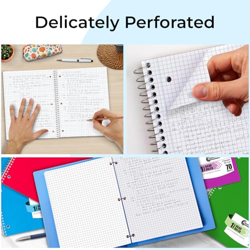 Rosmonde 1000 Packs 1 Subject Notebooks, Quad Ruled Bulk, 70 Sheets | Pallet of Notebooks, Graph Ruled Bulk, 140 pages, 8 x 10-1/2", Bulk Spiral Notebooks for School & Office, 4-7 Days Transit - size: 1000 Pack | Express Pallet
