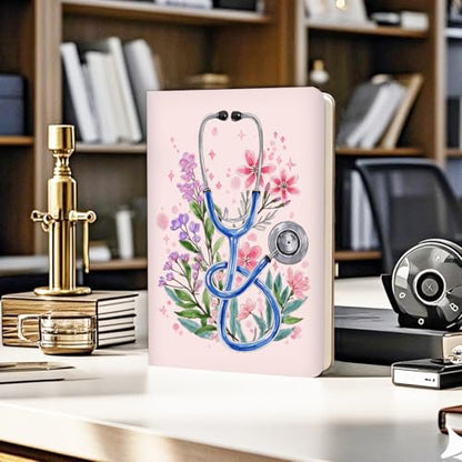 Lovdazzles Pretty Stethoscope Medical Notebook Journal 200 Pages A5 Ruled Doctor Nurse Notebook, Medical Student Gifts, Nurse Doctor Gifts for Women Men, Appreciate Gift(5.8 x 8.3) - color: Multi 1715