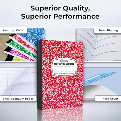 Rosmonde 5000 Pack (Pallet) Composition Notebooks Bulk, College Ruled, Jumbo Pallet of Composition Notebooks, 200 Pages (100 Sheets), 9-3/4 x 7-1/2, Bulk for School Districts, 4-7 Days Transit - size: 5000 Pack | District Pallet, style: Color Marble