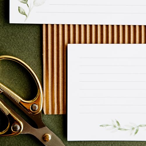 Green Leaf Index Cards by Pure Print and Design | Floral Flash Cards Perfect For Study Sessions & Learning | 100 Cards of Premium Quality with 5 Different Designs | Green Leaf | 3x5 inches - color: Green Leaf