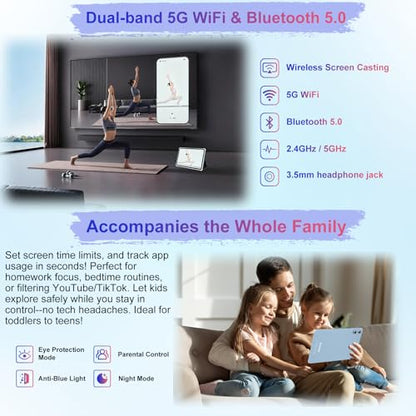 Android 15 Tablet 30GB+128GB+1TB Expand, 2026 10.1 Inch Octa-Core 8000mAh Electronics Tablets with Keyboard Mouse, Gemini AI, 5G WiFi, 1280x800 IPS Touchscreen, GPS, BT5.0, Widevine L1 -Metal Blue - color: Blue