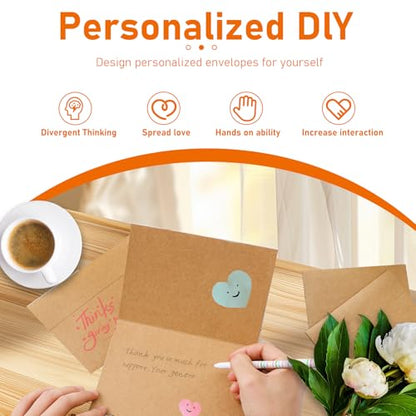 Guakicae Brown Blank Cards and Envelopes 4 x 6 Heavyweight Folded Cardstock and Printable A4 Envelopes Self Seal 20 Packs for Christmas, Wedding Invitations, Greeting Cards, Mailing - color: Brown, size: 4x6-20pcs