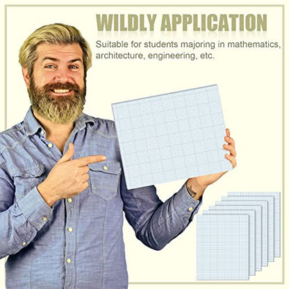 Ctosree 6 Pack Graph Paper Pads 8.5" x 11", 10x10 Quad Ruled, 50 Sheets/100 Pages Back to School Graph Paper for Engineer Architect Designer Mathematician Draftsm - color: Blue