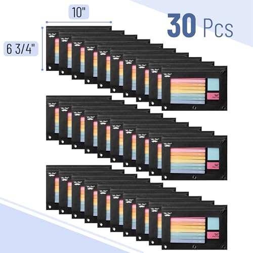 Mr. Pen- Pencil Pouch for 3 Ring Binder, 30 Pack, 10"x6.75", Smooth Zipper | Clear Window, Bulk Large Capacity Pencil Case with 3 Reinforced Grommets for School, Office, Supplies Storage | Clear Window, Bulk Large Capacity Pencil Case with 3 Reinforced Gr