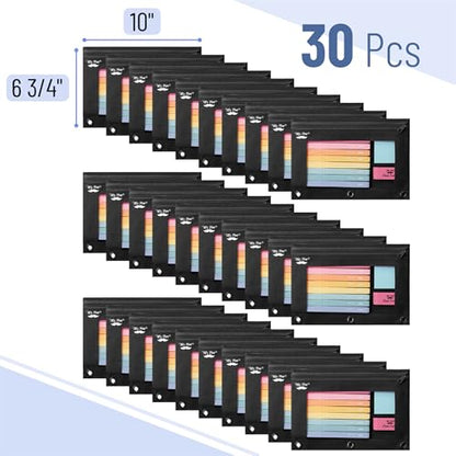 Mr. Pen- Pencil Pouch for 3 Ring Binder, 30 Pack, 10"x6.75", Smooth Zipper | Clear Window, Bulk Large Capacity Pencil Case with 3 Reinforced Grommets for School, Office, Supplies Storage | Clear Window, Bulk Large Capacity Pencil Case with 3 Reinforced Gr