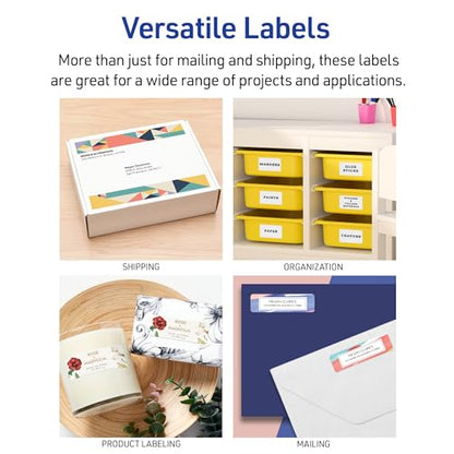 Avery Easy Peel Printable Address Labels with Sure Feed, 1" x 2-5/8" Customizable Stickers, White, 3,000 Blank Mailing Labels, Great for Mailing, Shipping, and More (8460) (Pack of 5) - size: 1 in. X 2-5/8 in. (Pack of 5), style: 3,000 labels