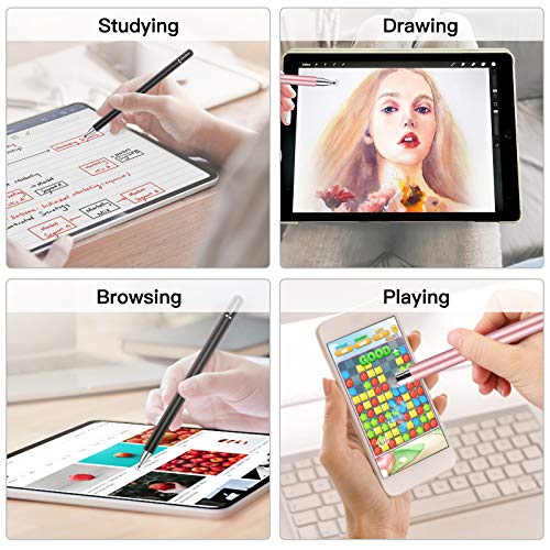 Stylus for iPad (2 Pcs), StylusHome Magnetic Disc Universal Stylus Pens Touch Screens for Apple/iPhone/Ipad pro/Mini/Air/Android/Microsoft/Surface All Capacitive Touch Screens - Black/Rose Gold - color: Black,Rose Gold