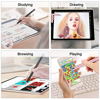 Stylus for iPad (2 Pcs), StylusHome Magnetic Disc Universal Stylus Pens Touch Screens for Apple/iPhone/Ipad pro/Mini/Air/Android/Microsoft/Surface All Capacitive Touch Screens - Black/Rose Gold - color: Black,Rose Gold